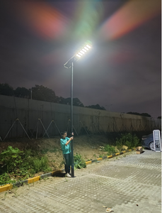 Farola solar de aluminio Todo en uno Farola solar Impermeable Tira de luces azules integradas Farola solar Led - Product Image 5