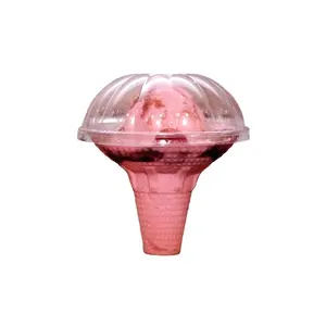 Оптовая продажа, упаковочные стаканчики Bingsu в форме цветка, одноразовые прозрачные 500 мл, широкий верх, пластиковая чашка для мороженого для домашних животных
