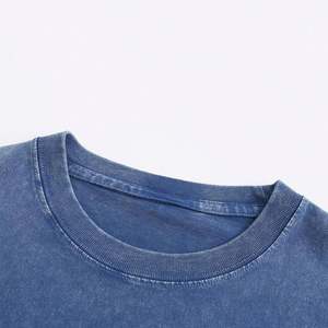 เสื้อยืดผ้าฝ้าย100% สำหรับผู้ชายหรูหราไม่มีลายพิมพ์โลโก้สไตล์วินเทจเสื้อยืดโอเวอร์ไซส์ซีดจางออกแบบได้ตามต้องการ - Product Image 5