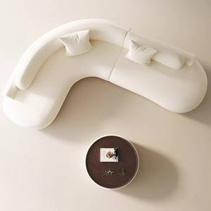 Sofá de esquina curvo, sala de estar, luz de lujo, zona de estar de oficina, cómodo sofá cama - Product Image 6