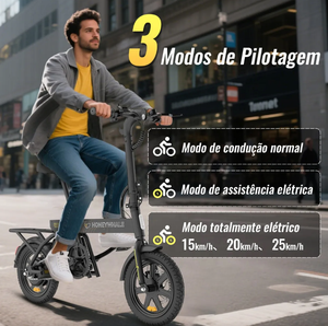 En stock au Brésil, vélo électrique pliable léger de 14 pouces B20, moteur 440W, batterie au lithium 36V 7.8Ah, porte-bagages arrière, vélo électrique fabriqué en Chine - Product Image 5