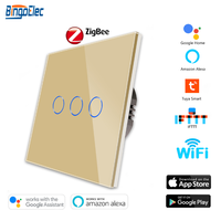 Interrupteurs intelligents Zigbee Bingoelec 1/2/3/4 voies, interrupteurs tactiles compatibles Tuya Alexa, câbles neutres et sous tension