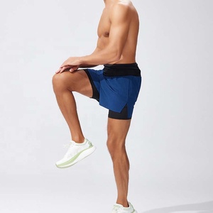 Shorts de <span class=keywords><strong>trail</strong></span> running à prix de gros, style 2-en-1 <span class=keywords><strong>avec</strong></span> doublure, longueur courte, pour sports de plein air - Product Image 2