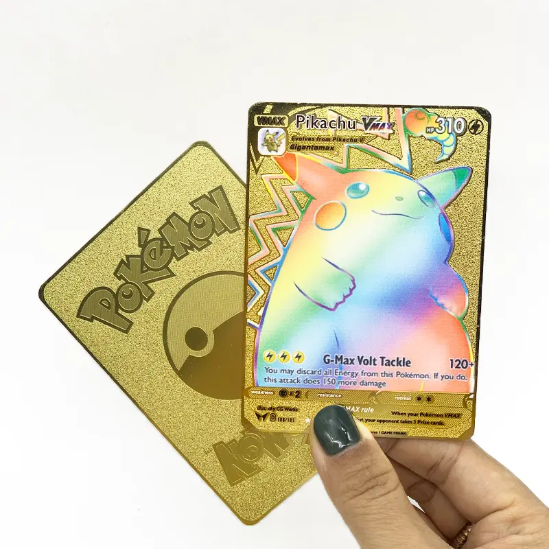 Schneller <span class=keywords><strong>Versand</strong></span> rainbown Pikachu Vmax Metal Charizard <span class=keywords><strong>Spielkarte</strong></span> 1999 GX Custom Trading Game Cards