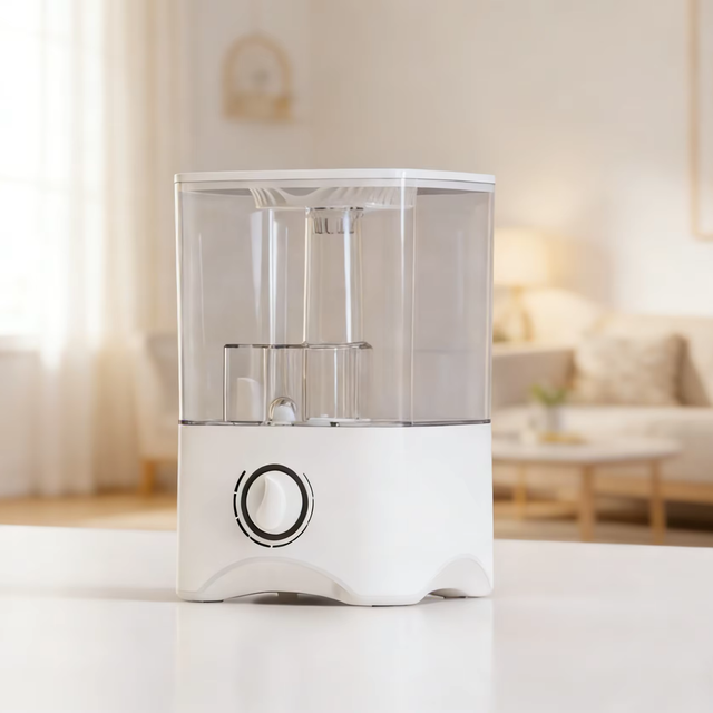 Adjustable Mist Output White Plastic Humidifier Large Capacity Water Tank for Home Bedroom Baby Room Hotel Use Aromatherapy