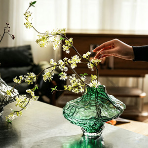 Vase en verre INS Danish Canyon, pot à fleurs de luxe en forme de vallée, ornement élégant pour la décoration de salon et de table à la maison - Product Image 3