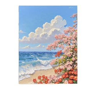 Kit de Peinture par Numéros Paysage Côtier Sans Cadre 16x20 Pouces pour Adultes, Décoration Artistique, Chemin en Bord de Mer, Fleurs, Cadeau pour les Amateurs de Plage - Product Image 1