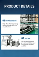 Homogénéisateur émulsifiant sous vide à cisaillement élevé Zhongjie avec élévateur hydraulique, mélangeur de pâtes industrielles pour produits chimiques quotidiens
