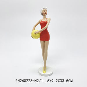 レジンビーチ女性女性女の子置物入浴美立っている像女性バーレスクヌーボースタイルNostalgique - Product Image 3