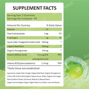 Aeglewell Apfelessig-Gummibärchen zur Appetitreduktion, Vegetarische Private Label Bauchstraffungs-Gummis - Product Image 2