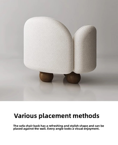 كرسي أريكة إيطالي صغير فاخر فردي ، صوف خروف شهير كسول للإنترنت ، خزانة غرفة معيشة - Product Image 4