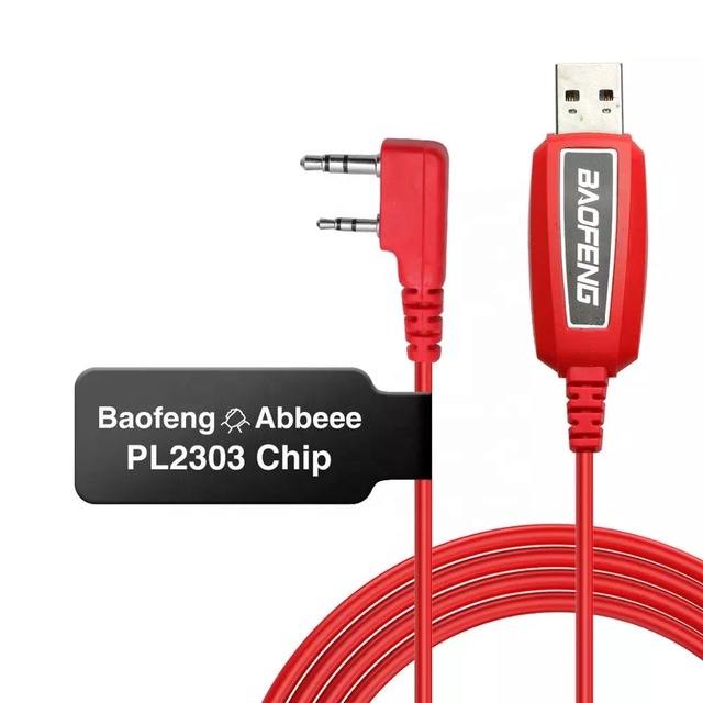 Baofeng Red Programming Cable for Walkie Talkie UV-5R 888S Program Frequency PL2303 PU Durable for Each Systems