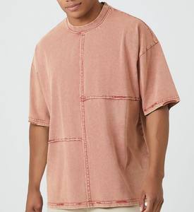 T-shirt Vintage in bianco t-shirt oversize con logo personalizzato da uomo t-shirt da strada in stile lavato t-shirt - Product Image 4