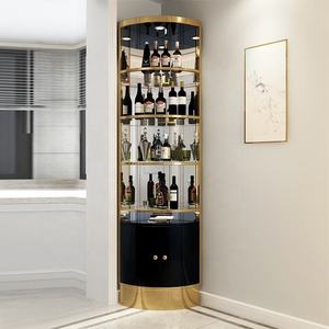 Mueble Bar Esquinero Moderno Minimalista <span class=keywords><strong>de</strong></span> Acero Inoxidable y Madera Maciza, Mueble para el Hogar, Venta Caliente - Product Image 2