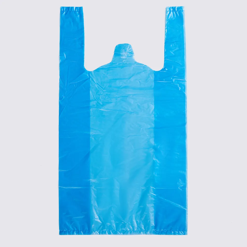 Logo kustom dicetak tas Tote plastik kanvas lipat dan ditangani rompi Untuk kaus kemasan bahan PE pola kustom