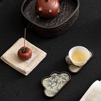 Sous-verre en bois personnalisé ESTICK avec logo, motif papillon, en noyer, pour la décoration de café, thé, à la maison, à l'hôtel, au restaurant