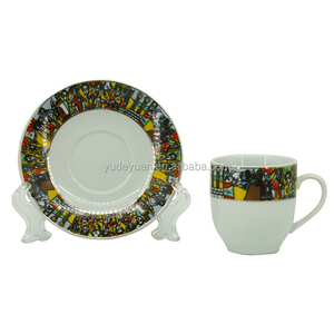 Äthiopische <span class=keywords><strong>Jebena</strong></span> Eritreische Kaffeetasse Set Großhandel Custom Logo Keramik Fein porzellan Tassen & Untertassen Umwelt freundlich Stocked LFGB - Product Image 5