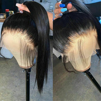 Perruque Cheveux Lisses Naturels Vietnamiens 13*4 Lace HD Sans Colle Double Drawn Cheveux Humains Vierges pour Femmes Noires