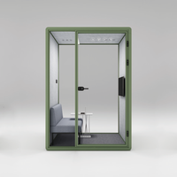 Cabina de Oficina Modular Portátil Insonorizada con Estructura de Aluminio, Edificio de Oficinas, Almacén, Fácil Instalación
