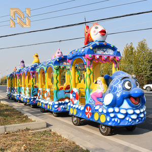 Train touristique sans rails sur le thème <span class=keywords><strong>de</strong></span> l'océan, 13 places, 48V, électrique, bleu, pour parc d'attractions, à vendre, fabricant direct - Product Image 6