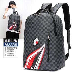 กระเป๋าเป้สะพายหลังพิมพ์ลายฉลาม 20-35L สายรัดปรับระดับได้ความจุขนาดใหญ่สำหรับผู้ชายการเดินทางในมหาวิทยาลัยใช้ทุกวัน - Product Image 2