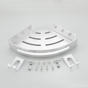 Étagère d'angle de douche murale autocollante moderne avec crochet, pour salle de bain, usage commercial et hôtelier, vente en gros - Product Image 1