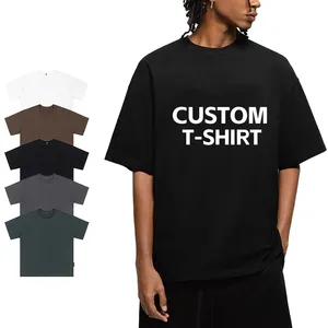 Camisetas de los hombres al por mayor Unisex Heavyweight 260 GSM Oversized Printed bordado Plain Tee más tamaño de los hombres camiseta personalizada