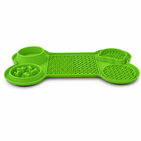 Tapis de Mangeoire Lente pour Chien en Silicone, Tapis à Lécher avec Ventouse Anti-Étouffement pour Alimentation Lente et Entraînement à Lécher, Vente en Gros