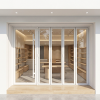 Ventanas Plegables Horizontales Modernas de Aluminio, Ventanas Plegables de Doble Acristalamiento