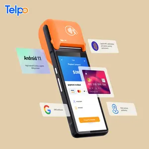 Softpos Terminal Pembayaran Portabel Android 11 GMS 6 Inci POS Seluler dengan Printer Bawaan
