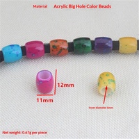 Perles acryliques colorées en forme de cœur à grand trou pour perruques, dreadlocks, tresses, bijoux DIY, coiffes et accessoires pour filles