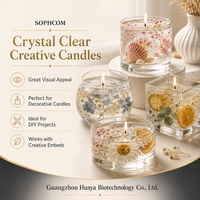Cire en gel en vrac pour la fabrication de bougies, blocs de cire gel transparente brillante pour bougies Océan, bougies Fleurs et lignes de créations artisanales