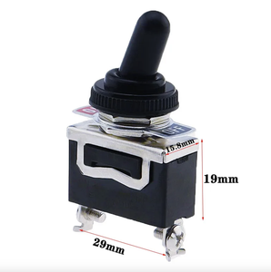 Interruptor de Palanca SPST Miniatura 12V 6A/250VAC 10A/125VAC de Alta Resistencia con Cubierta Metálica Impermeable y Botón Pulsador E-TEN1021 - Product Image 3