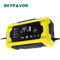 Chargeur de batterie de voiture portable mini 12V 6A sans entretien pour batteries Gel, AGM, sèches, humides, à décharge profonde, avec réparation par impulsions