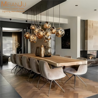Lámpara Colgante de Vidrio Lava Soplado a Mano de Lujo para Mesa de Comedor, Isla de Cocina, Bar, Loft Moderno, Villa, Escalera, Lámpara LED