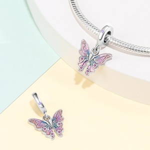 Breloques pendantes roses Barbiecore pour maquillage et beauté, en argent S925, perles pendentifs tendance, accessoires de bijoux DIY pour la fabrication de bracelets pour femmes - Product Image 2