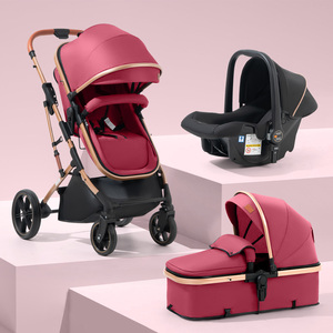 Système de voyage pliable 3-en-1 de luxe 2025, poussette double légère avancée avec siège auto et berceau de jogging pleine grandeur - Product Image 1