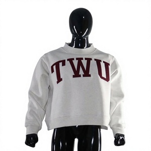 Sudadera de Cuello Redondo TWU Unisex, Blanca, de Algodón y Felpa, Corte Regular, con Letra Estampada en la Parte Delantera, Ropa Casual de Otoño - Product Image 5