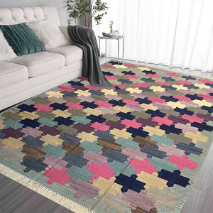Tapis en coton fait main avec couleur unie réversible antidérapant taille personnalisable doux durable fibres naturelles formes accrocheuses - Product Image 2