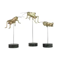 樹脂モダン昆虫動物彫刻ゴールドステッカー大理石と小さな装飾