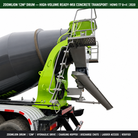 Camion malaxeur à béton Zoomlion 12m3 d'occasion 2020 HOWO T7 8x4, Camion malaxeur à béton HOWO 12m3 d'occasion avec tambour Zoomlion, exportation Chine