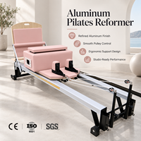Tempat Tidur Reformer Studio Bahan Aluminium Alloy Harga Grosir Yoga Klasik Putih dan Hitam untuk Kebugaran di Rumah