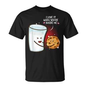 Camiseta con Dobleño de San Valentín "Me Encanta Cuando Estás Dentro de Mí" - Regalo Divertido y Lúdico para Enamorados - Product Image 1