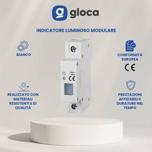 Luz indicadora modular blanca Gloca de 240V con pantalla LED para paneles eléctricos - Product Image 5