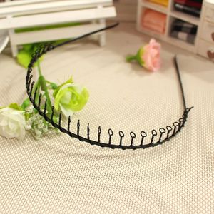 <b>Black</b> Full Tooth Metal <b>Headband</b> Alloy Baking Paint Unisex Daily Headdress - Product Image 1