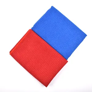 高品质磁性高尔夫毛巾定制标志不同形状华夫饼高尔夫毛巾超细纤维印花高尔夫毛巾