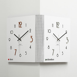 Double-Sided Corner Wall <b>Clock</b> Rectangular <b>Battery</b> Powered Living Room Minimalist Creative <b>Clock</b> - Product Image 2