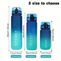 Bouteille d'eau en plastique réutilisable anti-fuite et alimentaire BABYBEAN avec couvercle et corde, capacités 600ml/750ml/1000ml