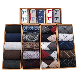 5 paires de chaussettes de randonnée <span class=keywords><strong>en</strong></span> <span class=keywords><strong>laine</strong></span> mérinos décontractées pour hommes thermique hiver chaud évacuation de l'humidité coussin chaussettes d'extérieur - Product Image 5