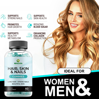 Complément de beauté OEM/ODM pour l'élasticité de la peau, la brillance des cheveux et des ongles, gommes de biotine, collagène et kératine de haute qualité pour femmes et hommes